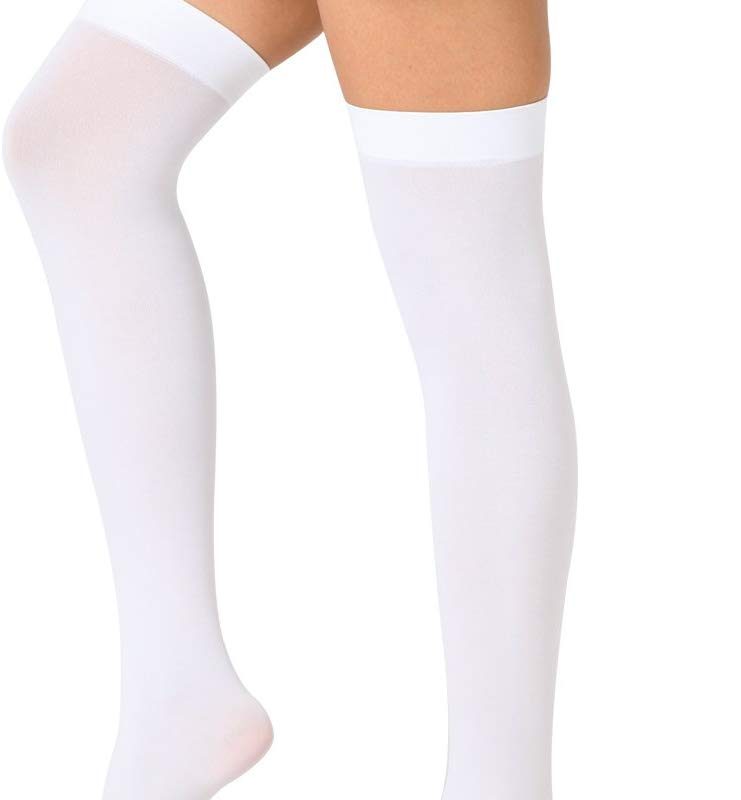 Alternative view of さらさらシルキーニーハイ　（ホワイト）